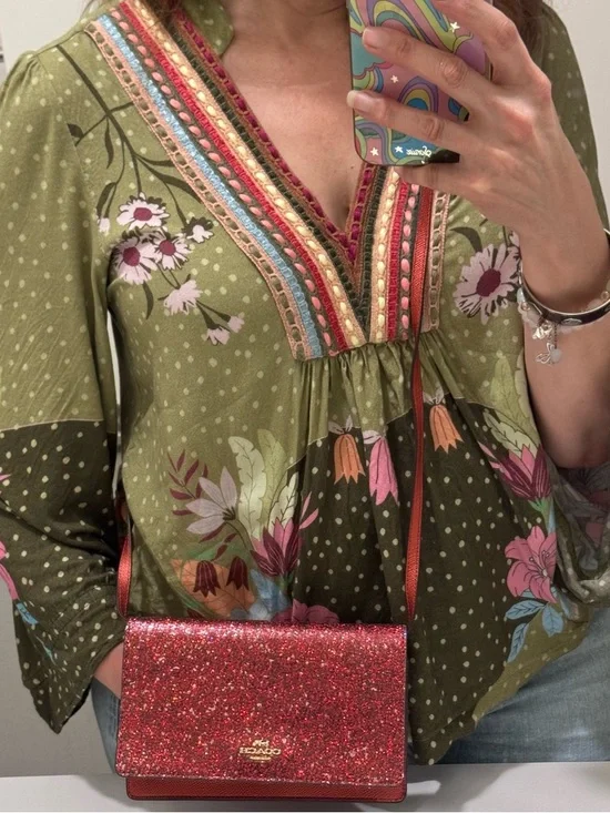 Coach Hayden  Crossbody Clutch in Ruby glitter NWOT - Picture 4 of 16